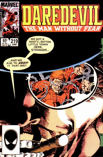 Cover to Daredevil #219 by Frank Miller